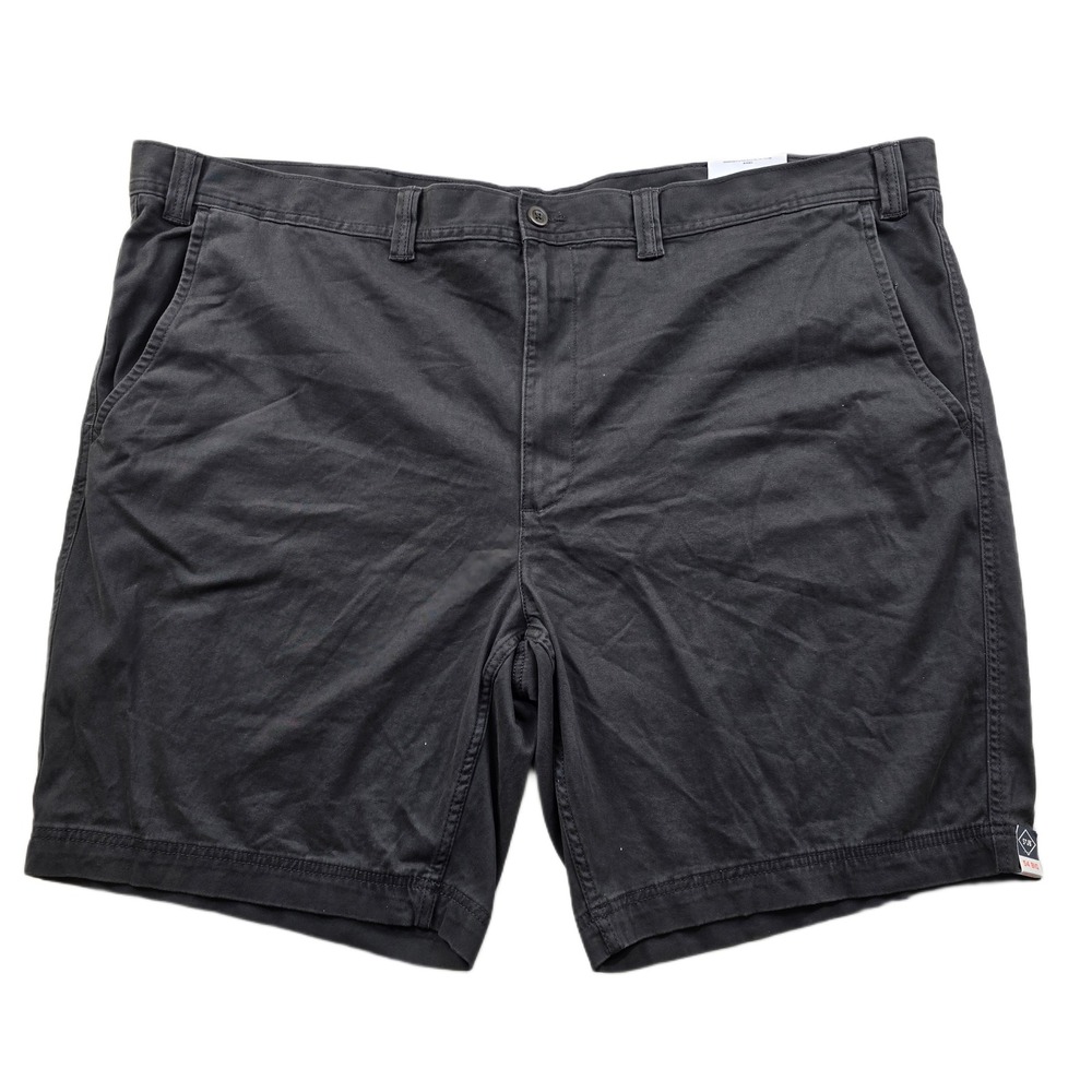 St. John's Bay Shorts Mens 54 Big Tall Black‎ Stretch Flat Front 10" Inseam NEW